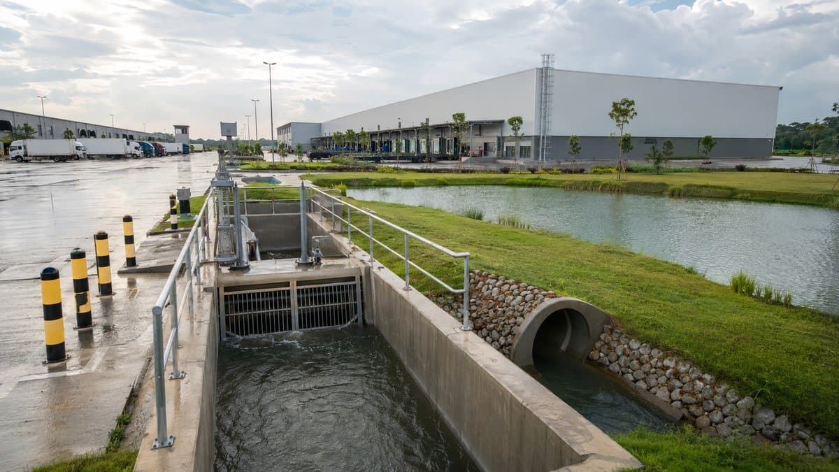 Internal drains, outfalls and detention systems must be reviewed as one connected system; a clean drain at the building does not prove adequate downstream capacity | Internal drains, outfalls and detention systems should be assessed as one connected system