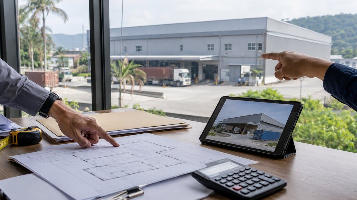 Factory compliance documents and architectural plans reviewed before a property transaction