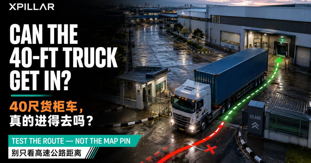 Can a 40-Foot Container Truck Reach This Factory? Malaysia Site-Access Checklist | 40尺货柜车能不能进厂?马来西亚工业地产通行检查清单